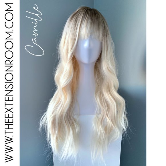 NEW Blonde Synthetic Wig with Bangs - Picture 1 of 4